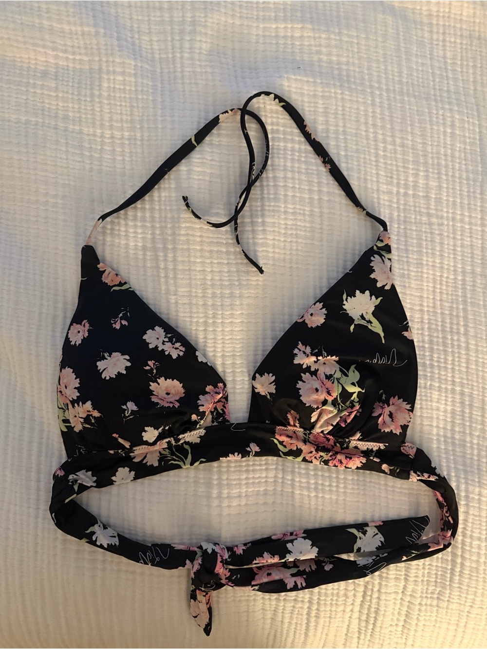 Victoria’s Secret Black and Pink Floral Halter Bikini Set - Picture 9 of 9